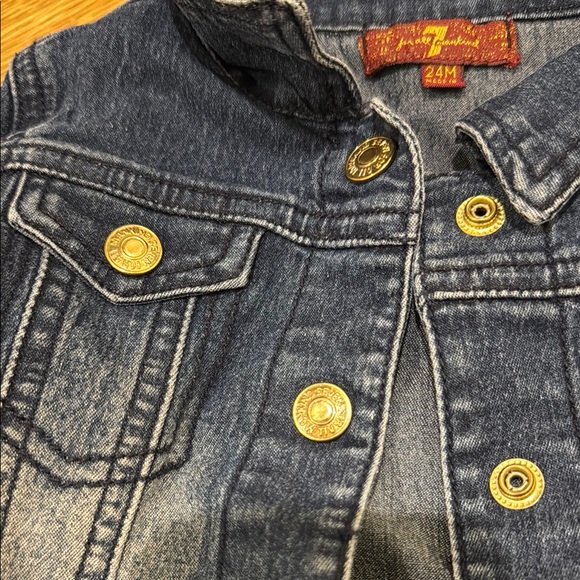 7 for all mankind toddler 24 month Kids Denim Jacket snaps new w/o tags - Picture 3 of 3